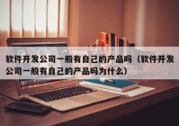 软件开发公司一般有自己的产品吗（软件开发公司一般有自己的产品吗为什么）